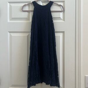 Navy lace mini dress